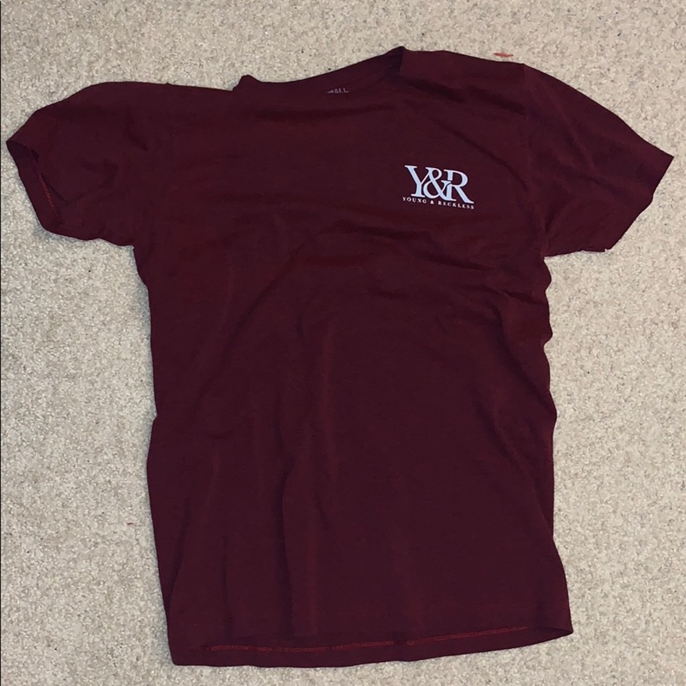 Men’s young and reckless t-shirt maroon